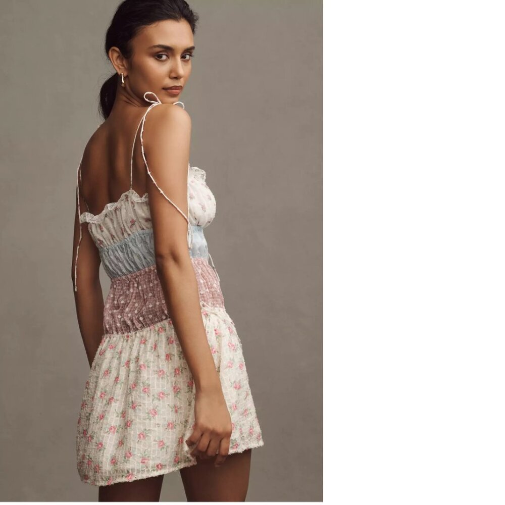 For Love & Lemons Elula Mini Dress XXS 2XS pink floral new nwt - Picture 4 of 8